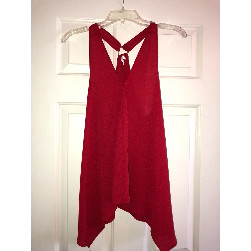 Sheer red tank top